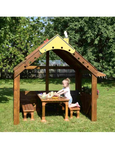 Casa de juegos aire libre madera