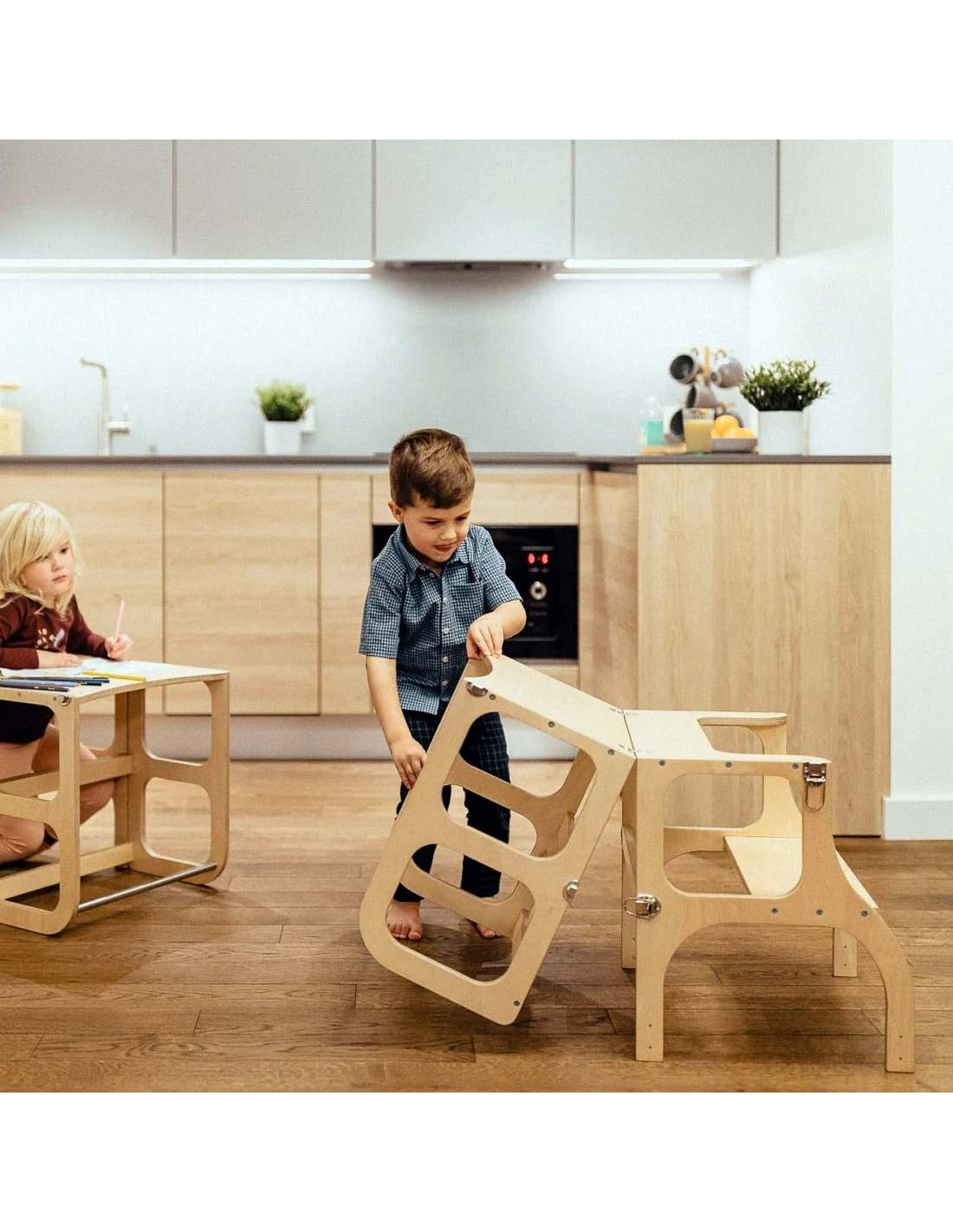 Torre de Aprendizaje Montessori de madera para niños