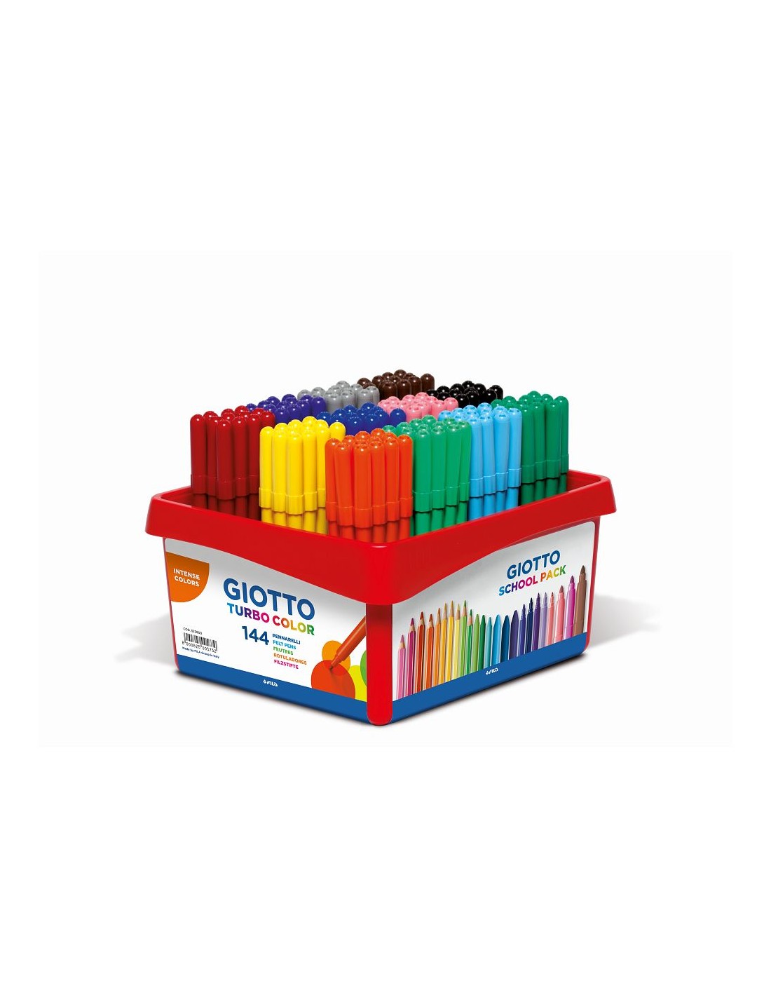 Schoolpack 144 rotuladores Giotto Turbo Color Fino surtidos