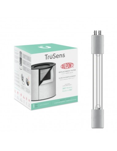 TruSens Purificador de aire | Filtración 360 HEPA con filtro Dupont |  Esterilización de la luz UV mata bacterias, gérmenes y alérgenos en el  hogar 