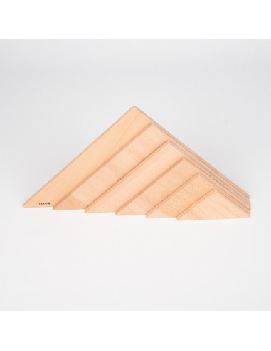 Tablas madera natural triángulo 6u