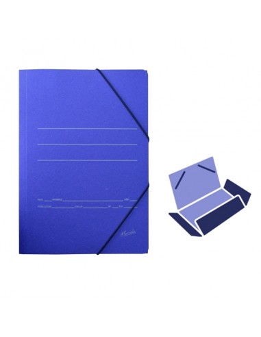 Carpeta gomas solapas cartón Azul Folio