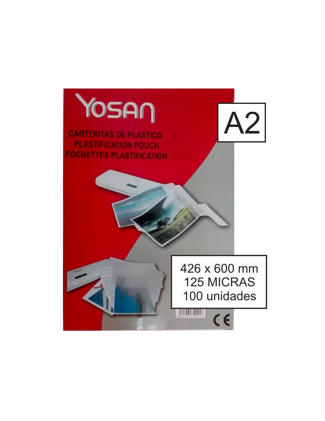 FUNDAS PLASTIFICAR YOSAN A4 125 MICRAS C/100 UDS