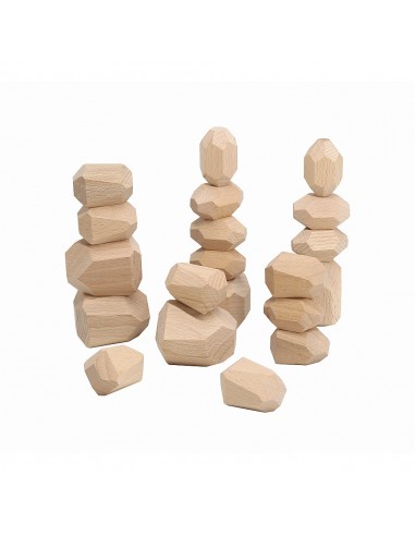 Piedras de madera Apilables Natural 20u